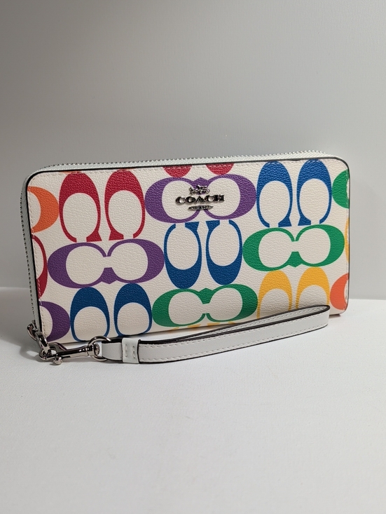Coach Handbags - Coach Pride Continental Rainbow Signature Canvas Long Zip Wallet